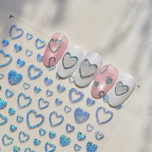 Heart 5D Nail Sticker to5010 Silver Nail Art No Brand 