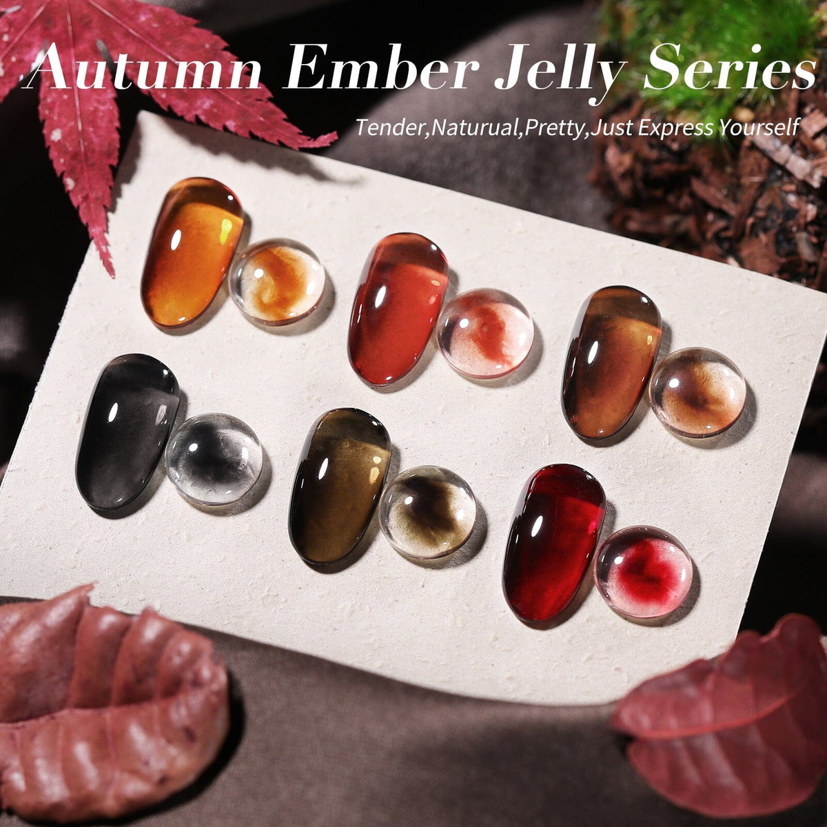 6 Colors Jelly Gel J08 Autumn Ember 7ml Gel Nail Polish BORN PRETTY 