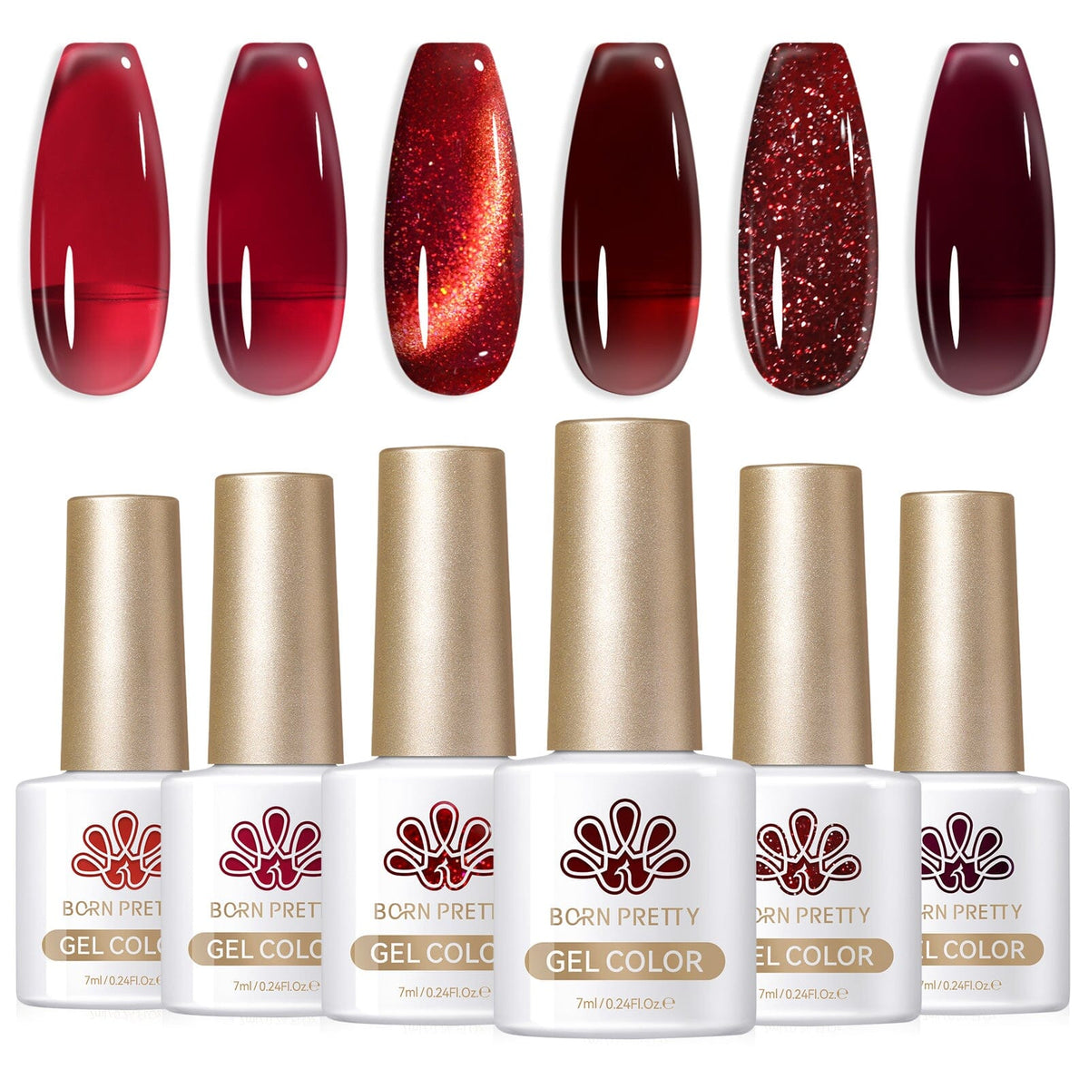 6 Colors Jelly Gel J09 Scarlet Muse 7ml Gel Nail Polish BORN PRETTY 