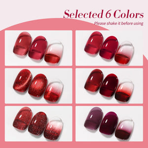 6 Colors Jelly Gel J09 Scarlet Muse 7ml Gel Nail Polish BORN PRETTY 
