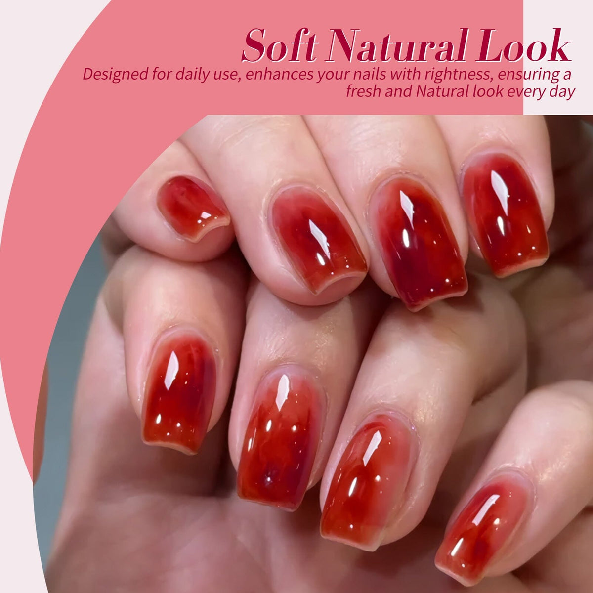 6 Colors Jelly Gel J09 Scarlet Muse 7ml Gel Nail Polish BORN PRETTY 