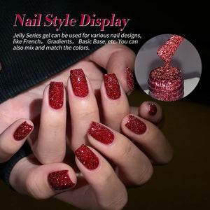 6 Colors Jelly Gel J09 Scarlet Muse 7ml Gel Nail Polish BORN PRETTY 