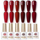 6 Bottles Color Gel Polish Set 7ml Gel Nail Polish BORN PRETTY S27 Red Theory 