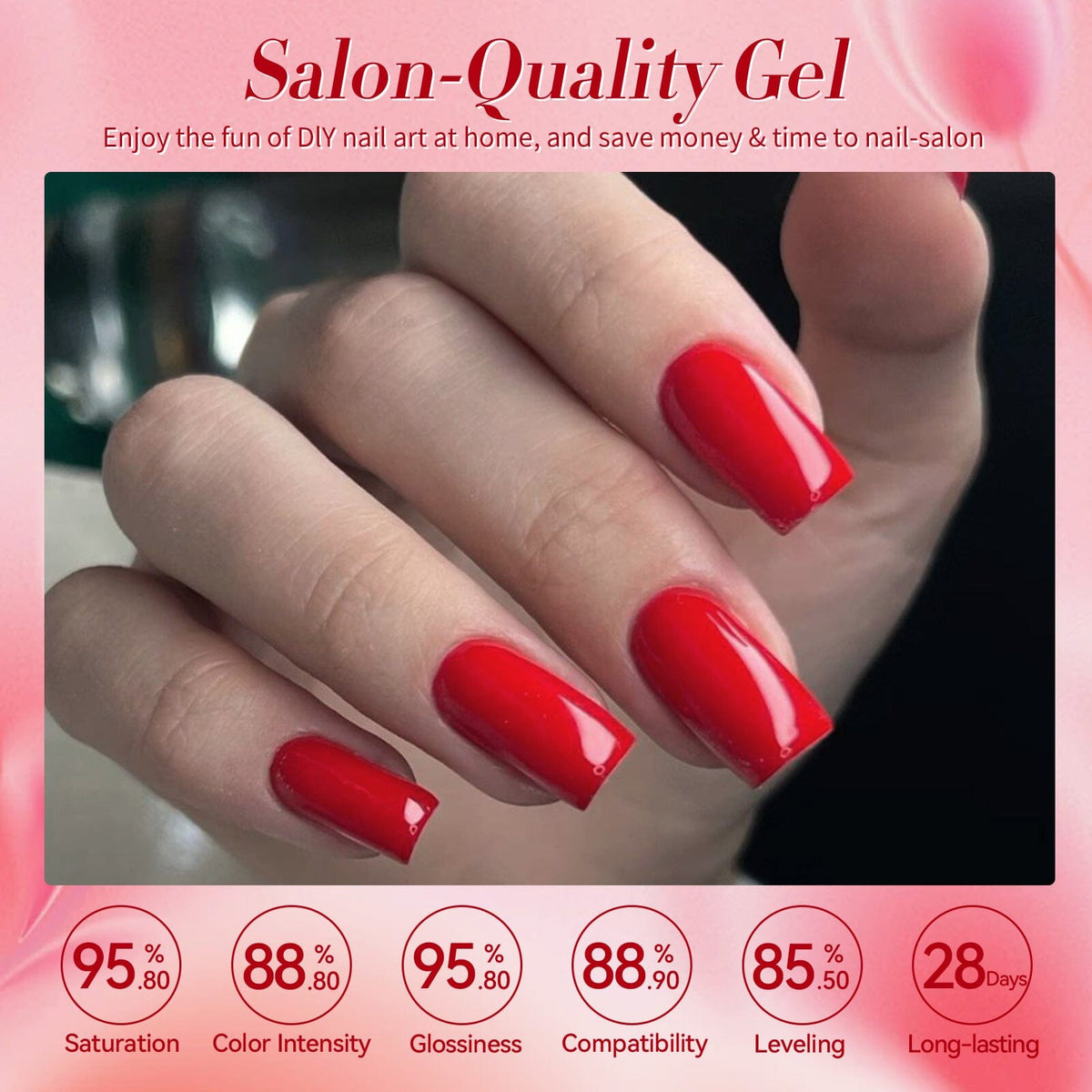 6 Colors Gel Polish Set S27 Red Theory 7ml Gel Nail Polish BORN PRETTY 