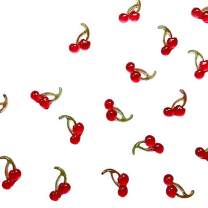 20pcs Cherry 3D Nail Decorations #01 Double Cherry Nail Art No Brand 