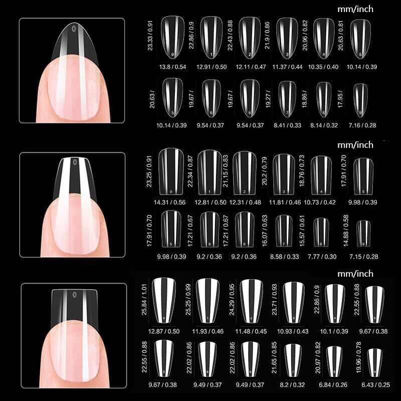 600pcs Square Transparent False Nail Tips Nail Tips No Brand 