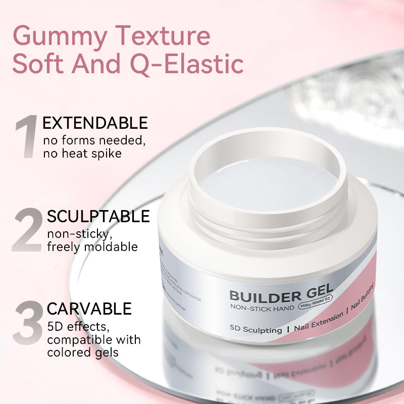 No Stick Hand Builder Gel Milky White #02 60g HEMA FREE Extension Nail Gel BORN PRETTY 
