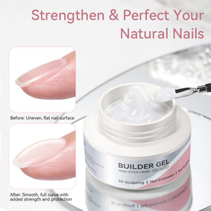 No Stick Hand Builder Gel Milky White #02 60g HEMA FREE Extension Nail Gel BORN PRETTY 