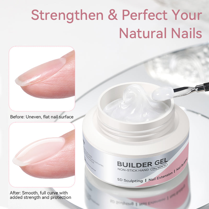 No Stick Hand Builder Gel Milky White #02 60g HEMA FREE Extension Nail Gel BORN PRETTY 