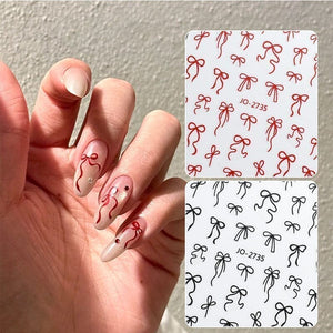 White Bowknot 3D Self Adhesive Nail Stickers Nail Art No Brand 