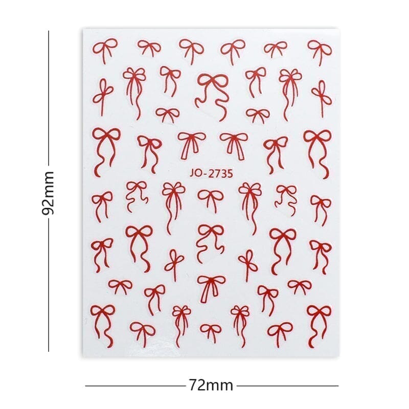 White Bowknot 3D Self Adhesive Nail Stickers Nail Art No Brand 