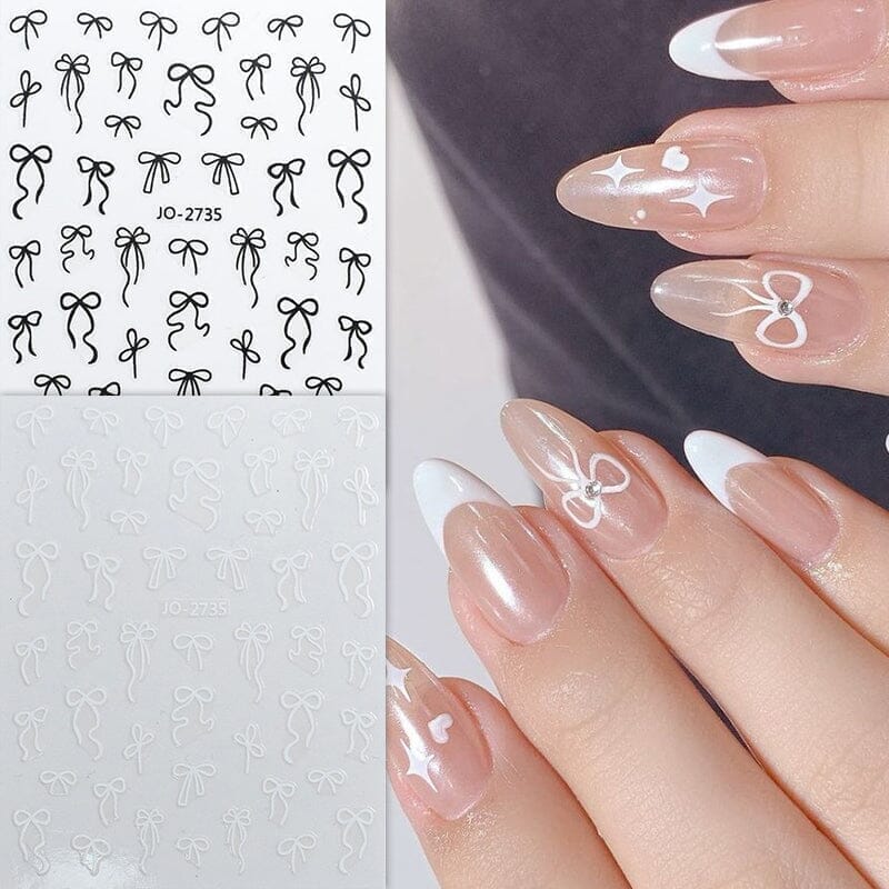 Pink Bowknot 3D Self Adhesive Nail Stickers Nail Art No Brand 