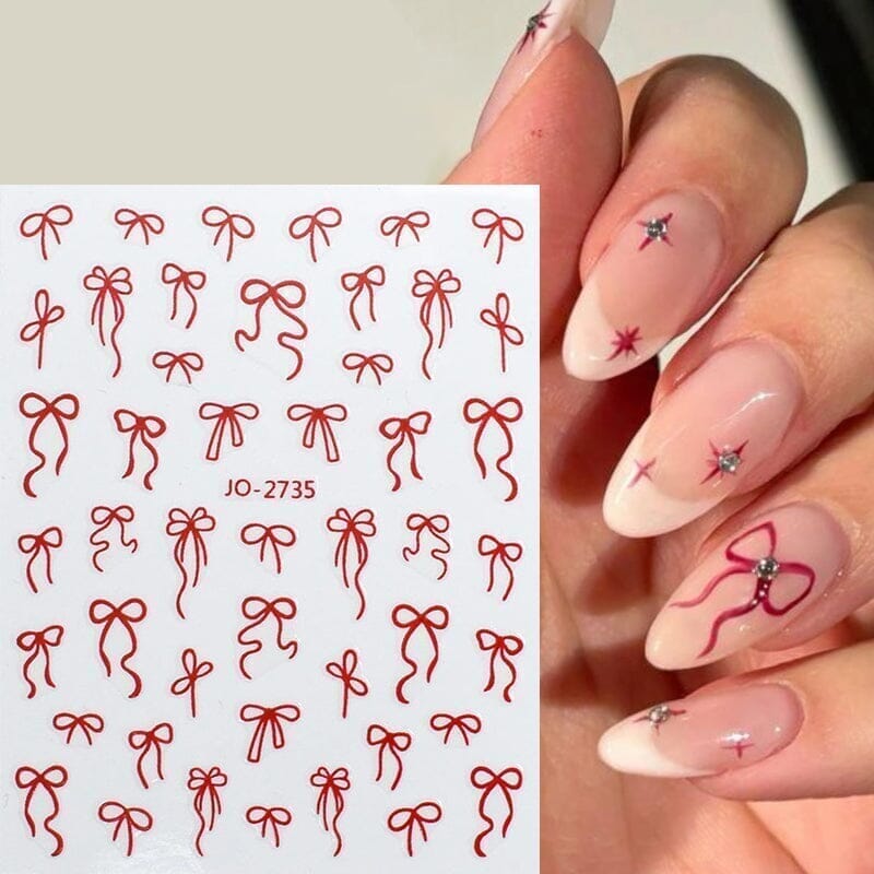Black Bowknot 3D Self Adhesive Nail Stickers Nail Art No Brand 