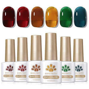 6 Colors Jelly Gel Polish Set 7ml Gel Nail Polish BORN PRETTY J10 Amber Veil 
