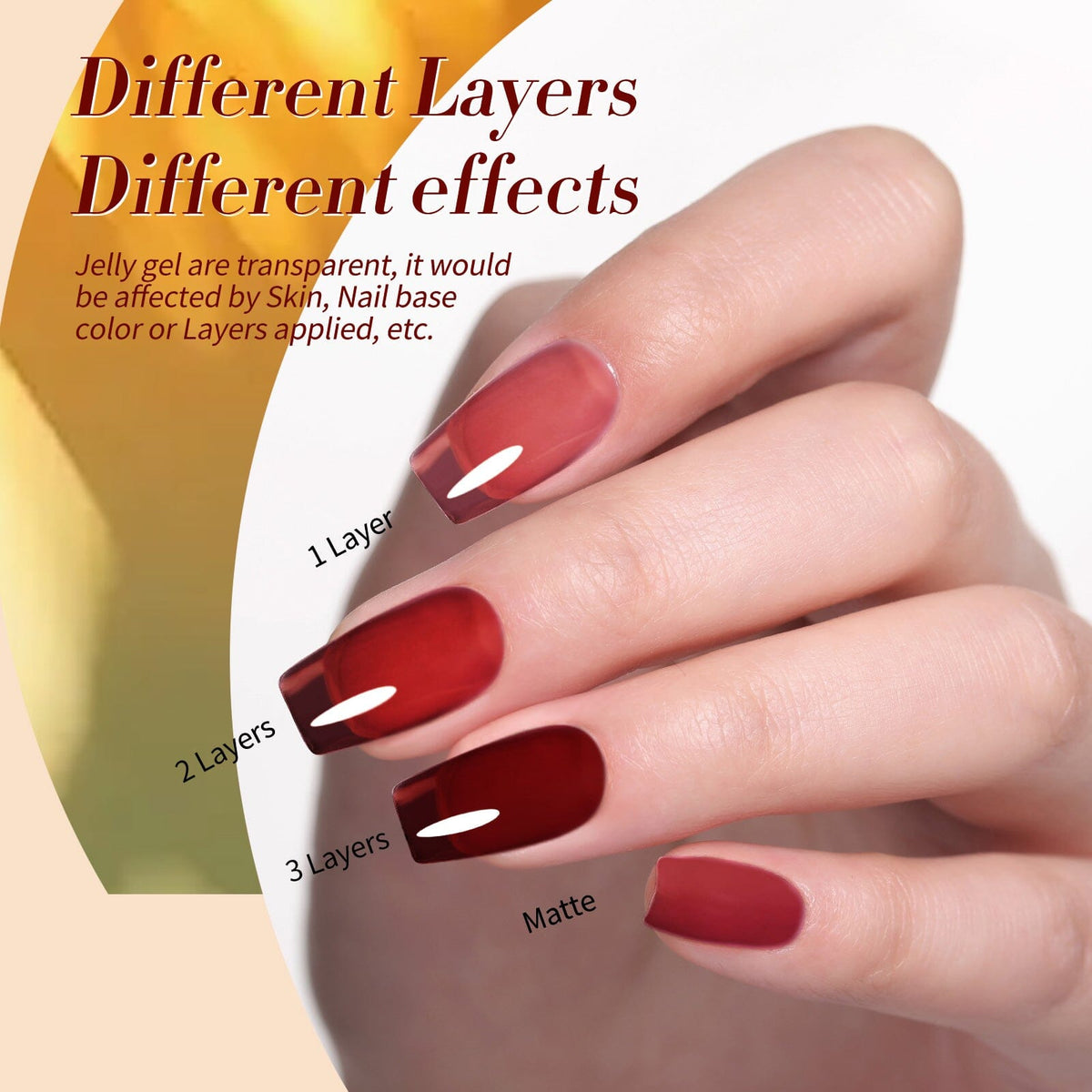 6 Colors Jelly Gel J10 Amber Veil 7ml Gel Nail Polish BORN PRETTY 