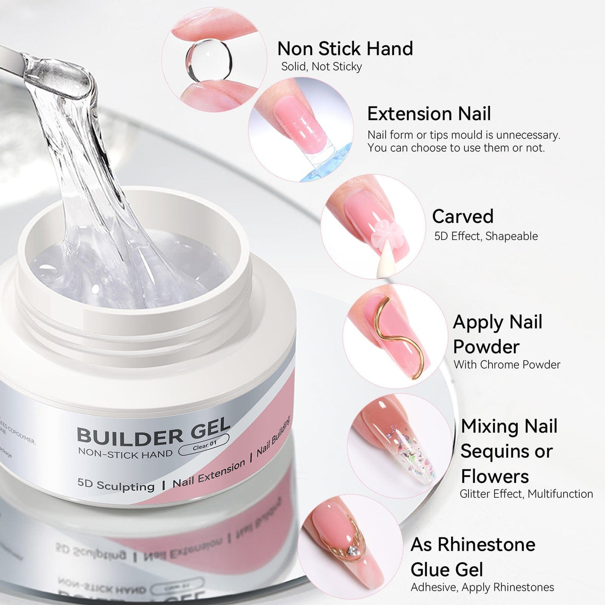 Non Stick Hand Extension Nail Kit Sets & Kits BORN PRETTY 