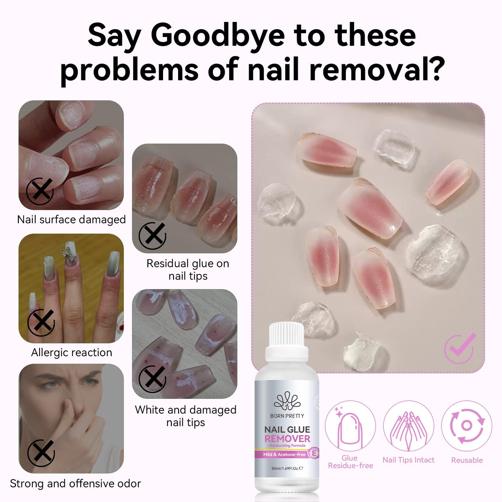 Nail Glue Remover 50ml Nail Tips BORN PRETTY 