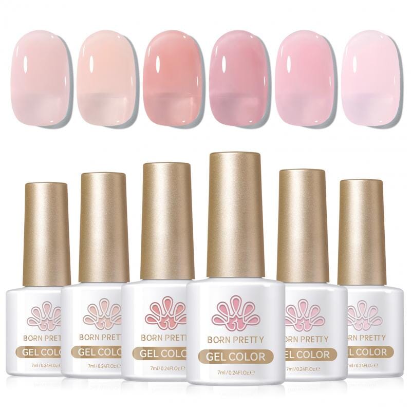 6 Colors Jelly Gel Polish Set 7ml Gel Nail Polish BORN PRETTY J11 Daydream-Hue 