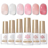 6 Colors Jelly Gel Polish Set 7ml Gel Nail Polish BORN PRETTY J12 Pink Lava 