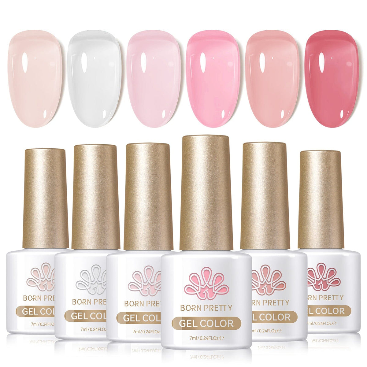 6 Colors Jelly Gel J12 Pink Lava 7ml Gel Nail Polish BORN PRETTY 