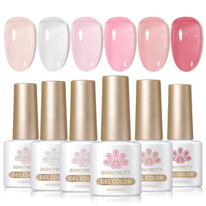 6 Colors Jelly Gel J12 Pink Lava 7ml Gel Nail Polish BORN PRETTY 