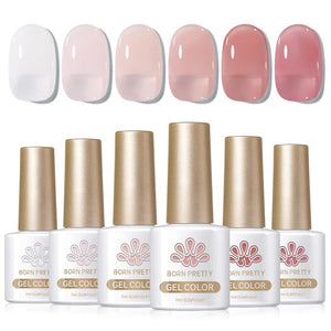 6 Colors Jelly Gel Polish Set 7ml Gel Nail Polish BORN PRETTY J13 Blush Jelly 
