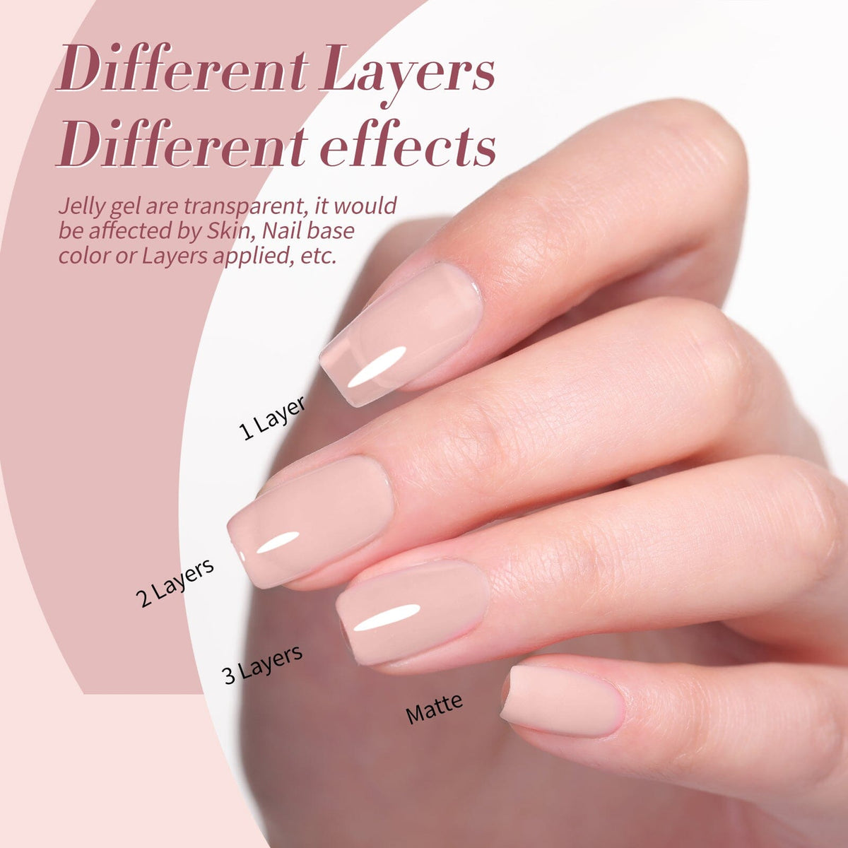 6 Colors Jelly Gel J13 Blush Jelly 7ml Gel Nail Polish BORN PRETTY 