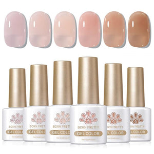 6 Colors Jelly Gel Polish Set 7ml Gel Nail Polish BORN PRETTY J15 Bare Tea 