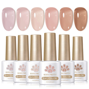 6 Colors Jelly Gel J15 Bare Tea 7ml Gel Nail Polish BORN PRETTY 