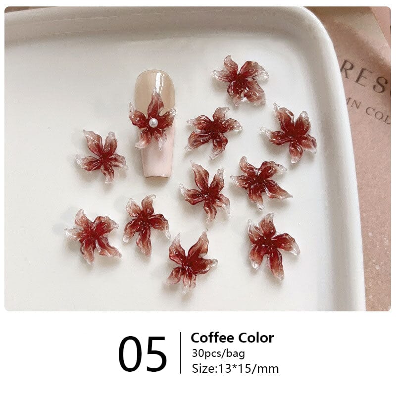 30pcs Lily Flowers Plastic Nail Art Decorations Clearance No Brand 05 