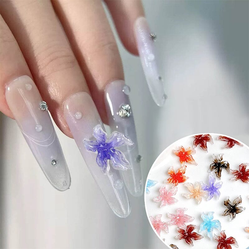 30pcs Lily Flowers Plastic Nail Art Decorations Clearance No Brand 