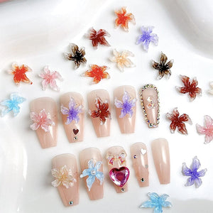 30pcs Lily Flowers Plastic Nail Art Decorations Clearance No Brand 