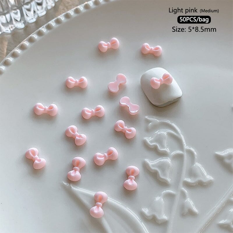 50pcs Bowknot Plastic Nail Art Decorations #23 Clearance No Brand 