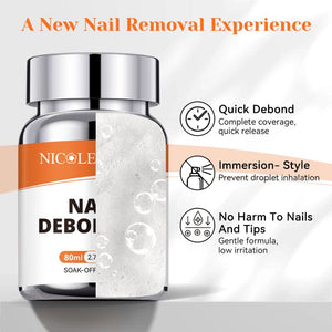 Press On Nail Debonder 80ml Nail Tips NICOLE DIARY 