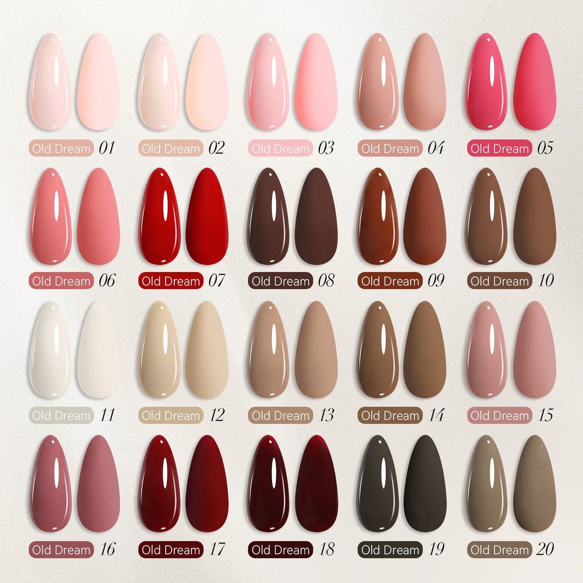 20 Colors Gel Set S14 Old Dream 5ml Gel Nail Polish BORN PRETTY 