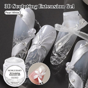 Pearl White 3D Sculpting Extension Gel 8ml Extension Nail Gel NICOLE DIARY 