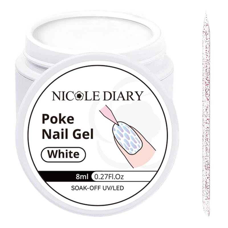Poke Nail Gel White 8ml Gel Nail Polish NICOLE DIARY 