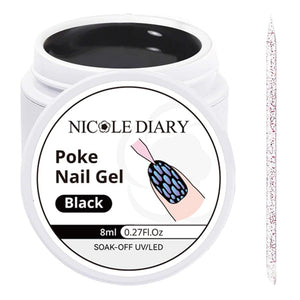 Poke Nail Gel Black 8ml Gel Nail Polish NICOLE DIARY 