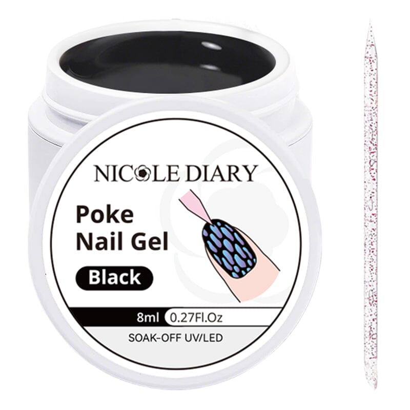 Poke Nail Gel Black 8ml Gel Nail Polish NICOLE DIARY 