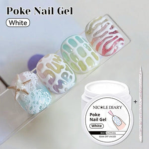 Poke Nail Gel White 8ml Gel Nail Polish NICOLE DIARY 
