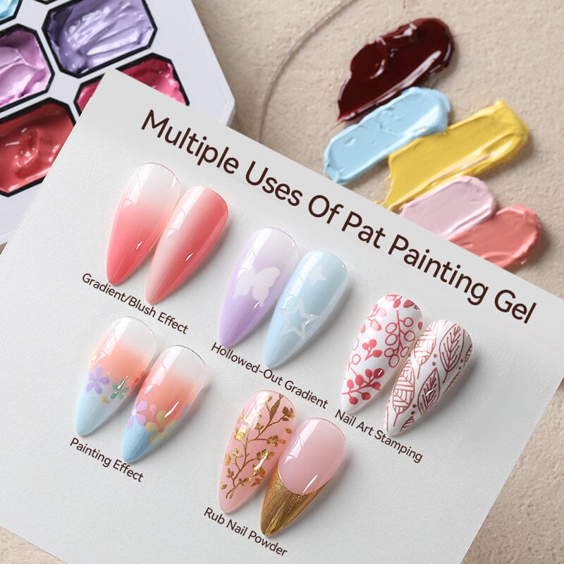 9 Colors 4 in 1 Pat Painting Gel Amber Sheen Gel Nail Polish UR SUGAR 