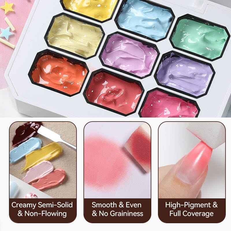 9 Colors 4 in 1 Pat Painting Gel Amber Sheen Gel Nail Polish UR SUGAR 