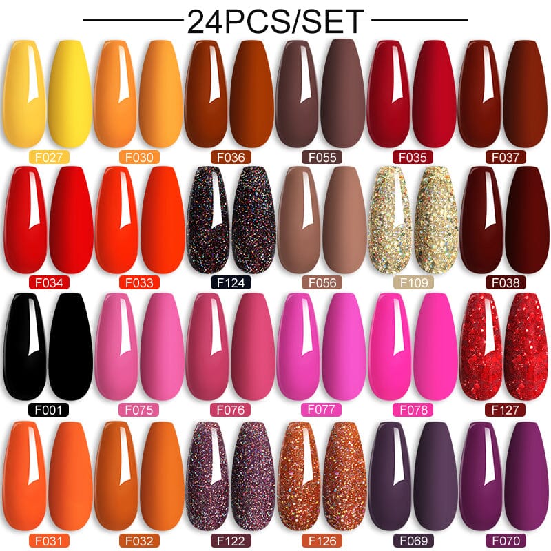 24pcs Nail Gel Set 7ml Gel Nail Polish LILYCUTE Set 06 
