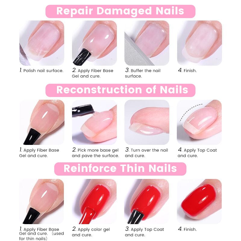 Fiber Rubber Base Gel 15ml Gel Nail Polish UR SUGAR 