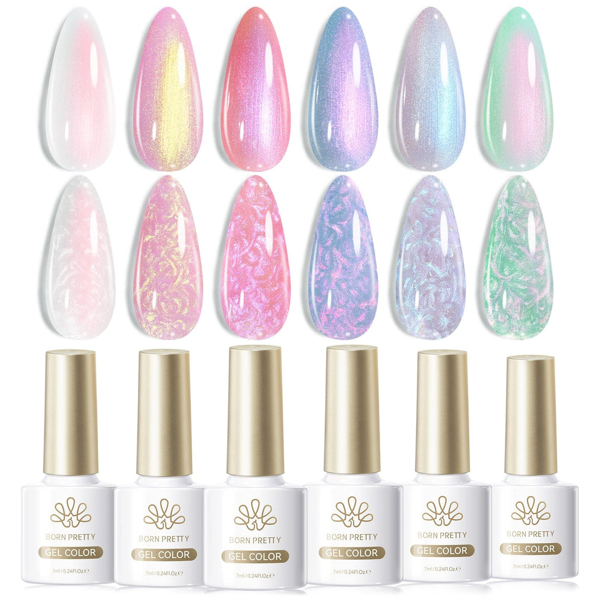 6 Colors Nail Gel T09 Milky Planet 7ml Gel Nail Polish BORN PRETTY 
