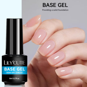 2 Bottles Base Top Coat Set 8ml Base & Top Coat LILYCUTE 