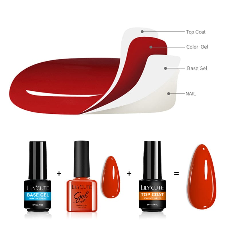 2 Bottles Base Top Coat Set 8ml Base & Top Coat LILYCUTE 