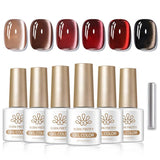 6 Colors Glass Cat Magnetic Gel M17 Ebony Rose 7ml Gel Nail Polish BORN PRETTY 