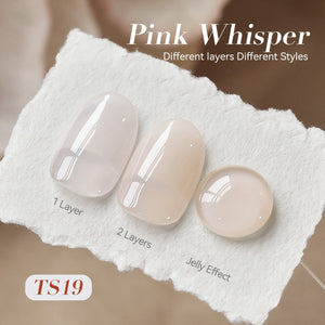 Jelly Gel Polish TS19 Pink Whisper 15ml HEMA/TPO FREE Gel Nail Polish BORN PRETTY 