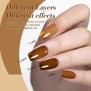 Jelly Gel Polish TS22 Caramel Mist 15ml HEMA/TPO FREE Gel Nail Polish BORN PRETTY 